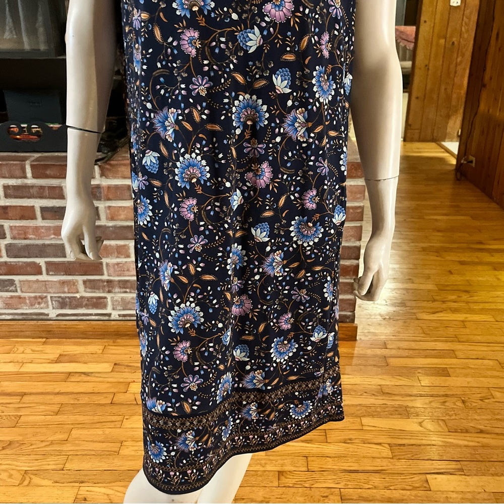 J. Jill Midnight Blue Floral Midi Dress - Picture 3 of 9